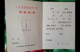 湛江2002年高中畢業(yè)證（廣東省高中畢業(yè)證模板樣本）
